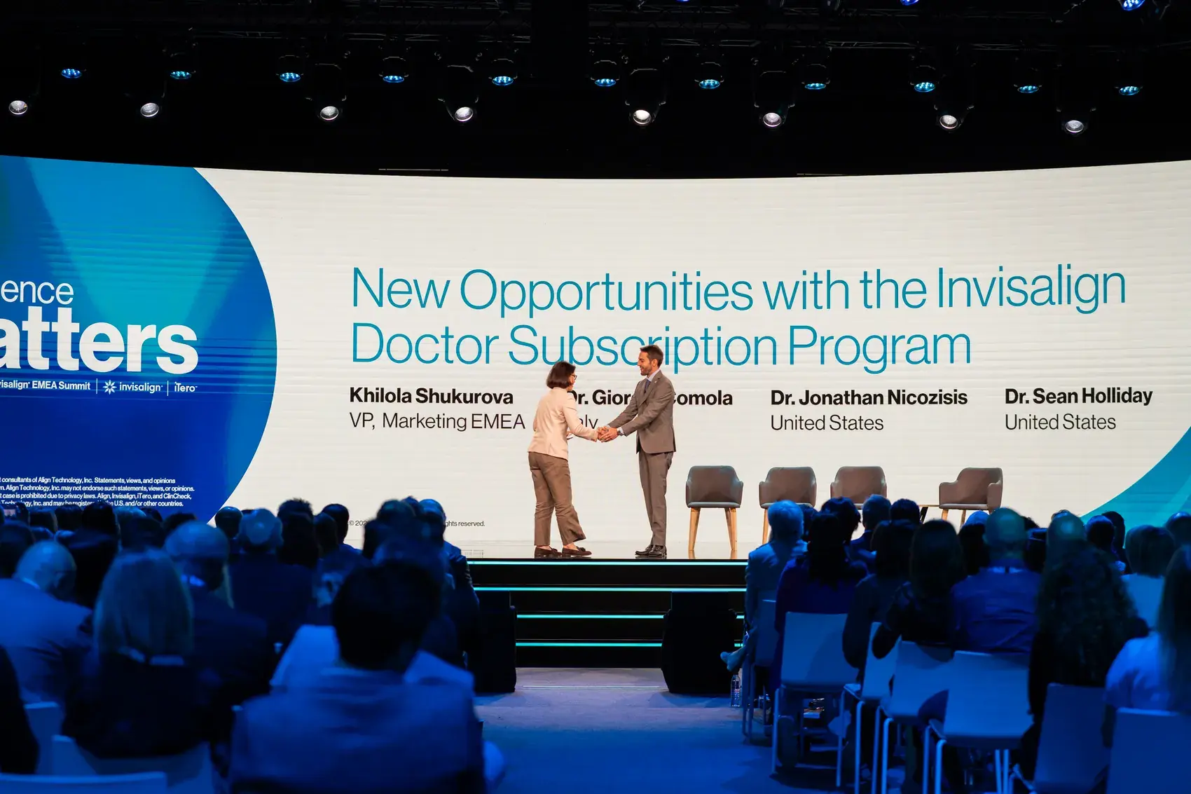 Dr. Giorgio Comola on stage at the EMEA Ortho Summit 2026